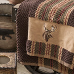 Embroidered Moose 3PC Towel Set, Stripe