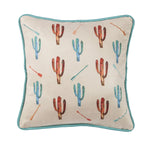 Serape Cactus Embroidered Throw Pillow