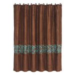 Wyatt Copper & Turquoise Scrollwork Shower Curtain